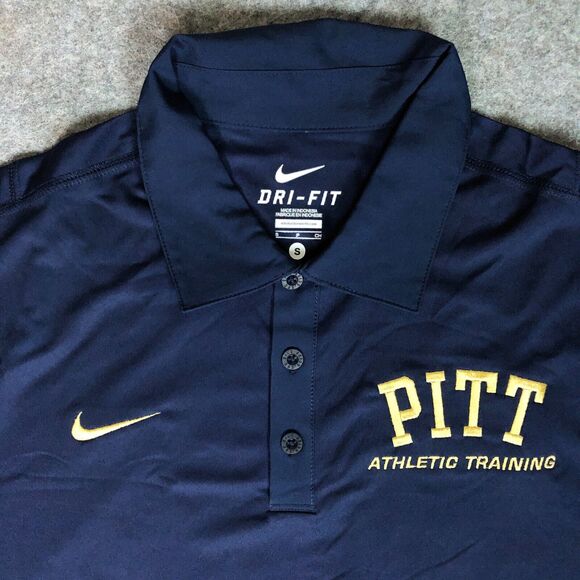Pittsburgh Panthers Mens Shirt Small Polo Nike Navy Short Sleeve NCAA Sports Top - Picture 2 of 10